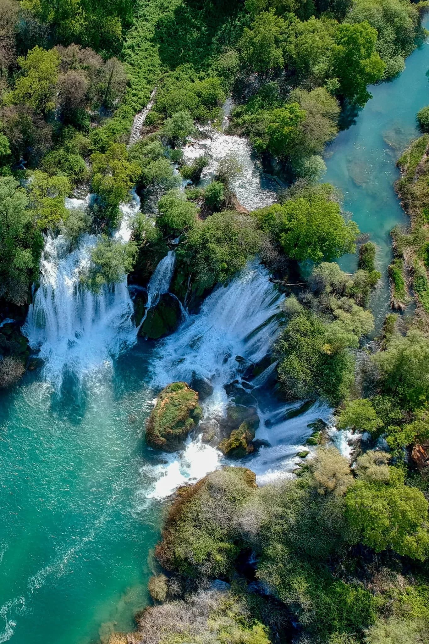 Kravice-vandfaldene i Hercegovina set fra luften
