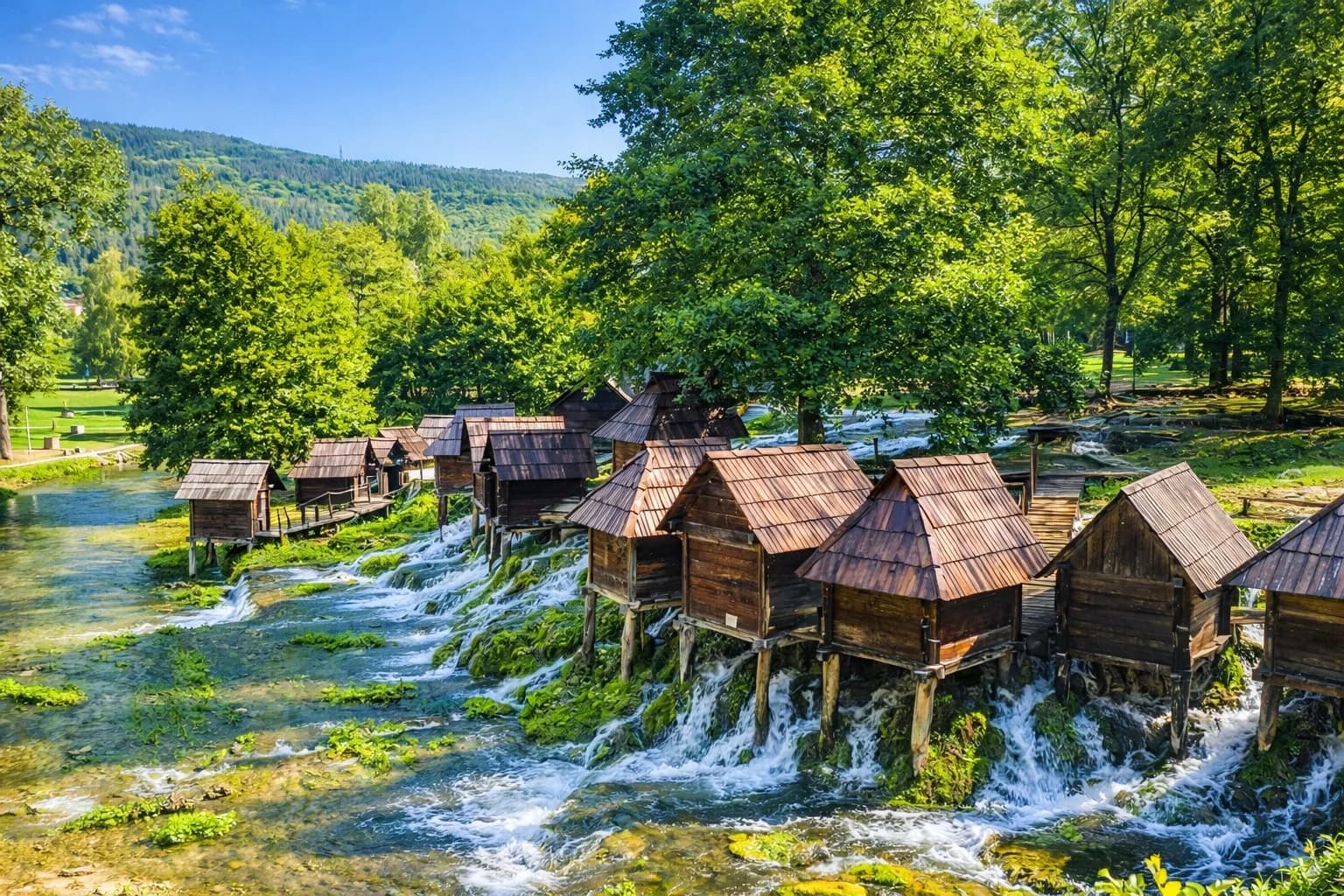 De små vandmøller ved Pliva nær Jajce